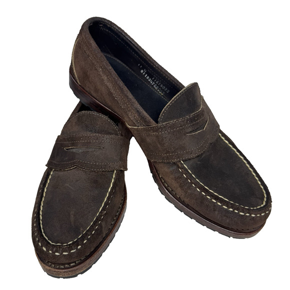 Polo Ralph Lauren Brown Suede Penny Loafers Men’s Size 11 Made in USA Moc Toe main image 8